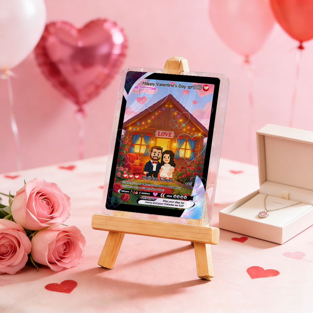 Custom Valentine Card I Choose You Present for Couple Turn Your Photo into a Unique Collectible Pixel Man Style Card Valentine  Gift Idea - MyFaceSocksAU