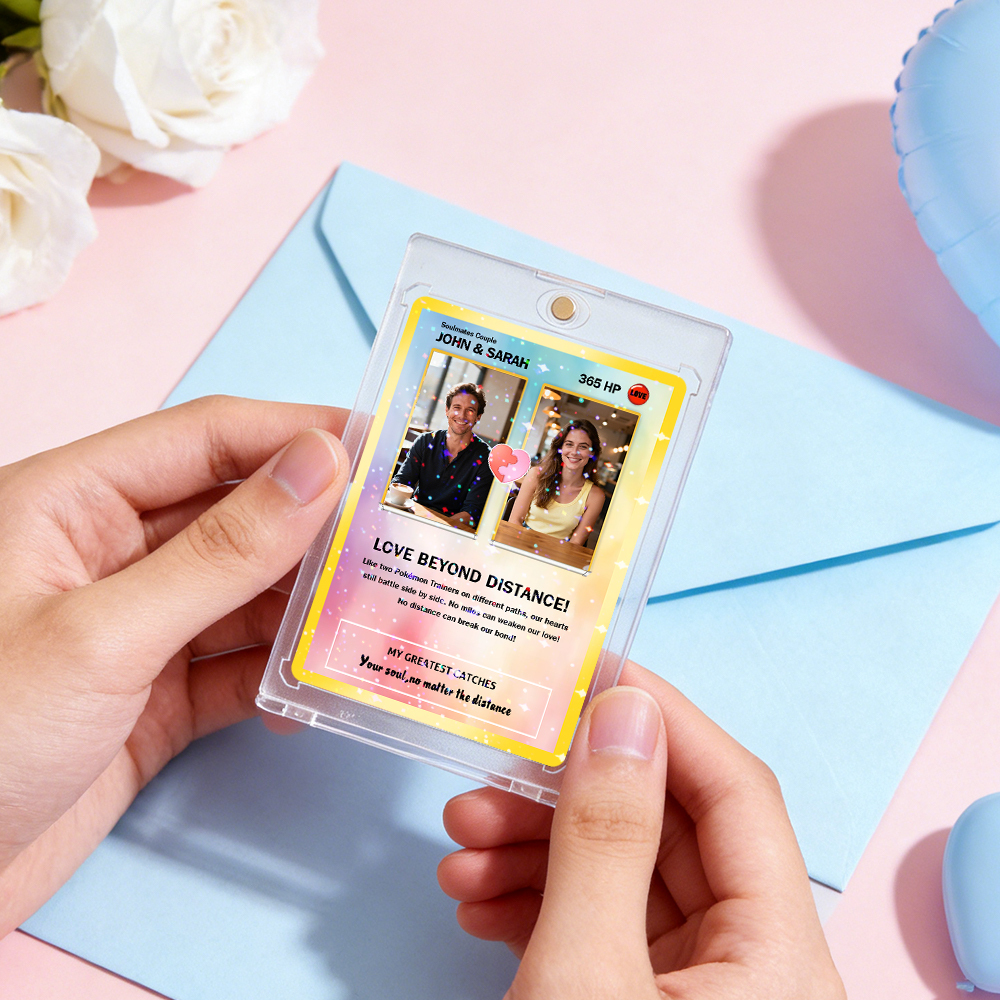 Custom Couple Card Romantic Anniversary Gift for Couple Unique Collectible Keepsake Couple Photo Puzzle Style Card - MyFaceSocksAU