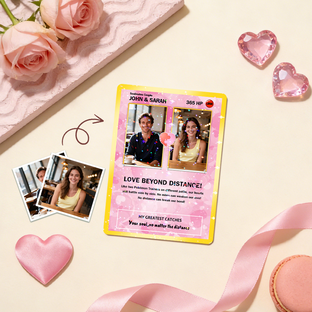 Custom Couple Card Romantic Anniversary Gift for Couple Unique Collectible Keepsake Couple Photo Puzzle Style Card - MyFaceSocksAU