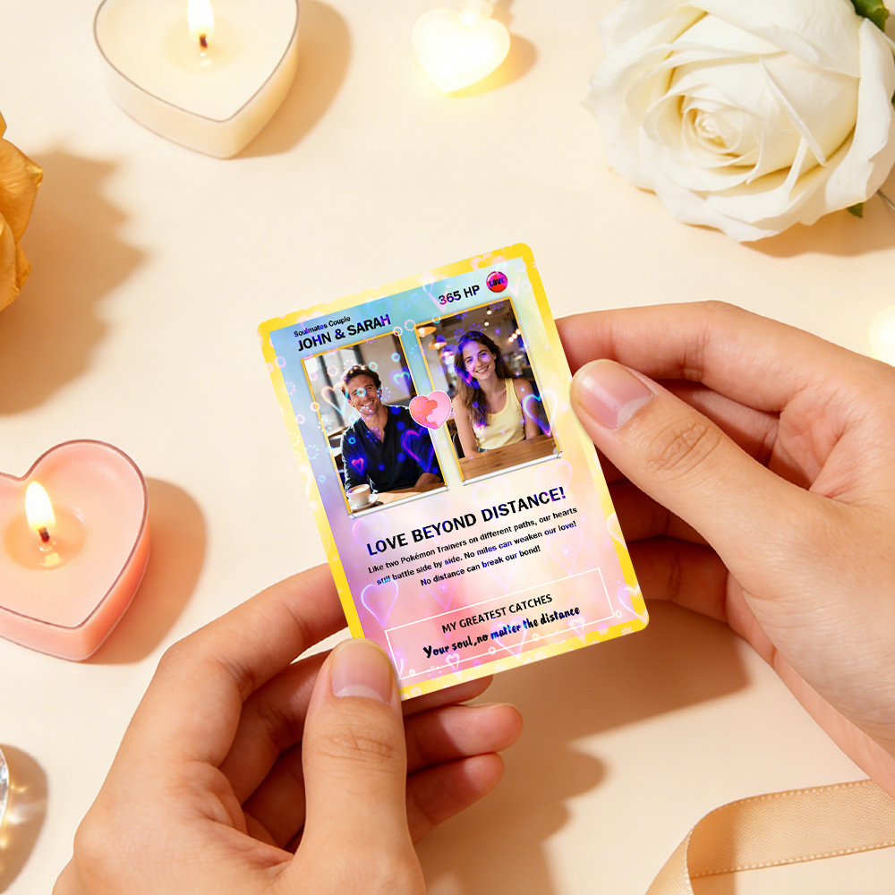 Custom Couple Card Romantic Anniversary Gift for Couple Unique Collectible Keepsake Couple Photo Puzzle Style Card - MyFaceSocksAU