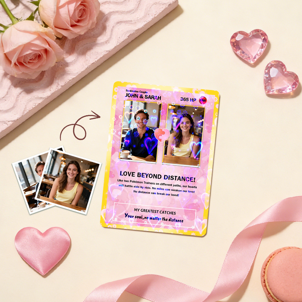 Custom Couple Card Romantic Anniversary Gift for Couple Unique Collectible Keepsake Couple Photo Puzzle Style Card - MyFaceSocksAU