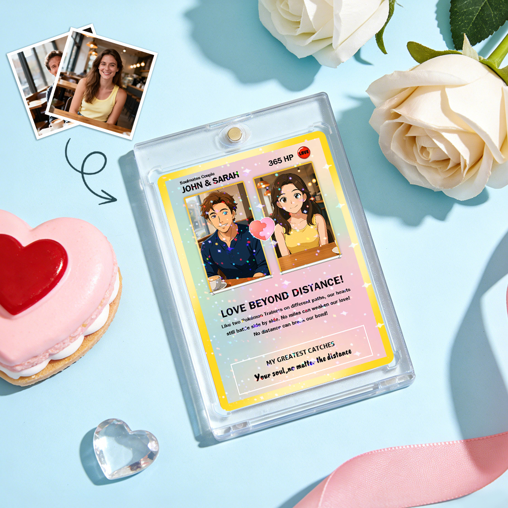 Custom Couple Card Romantic Anniversary Gift for Couple Unique Collectible Keepsake Couple Photo Puzzle Style Card - MyFaceSocksAU