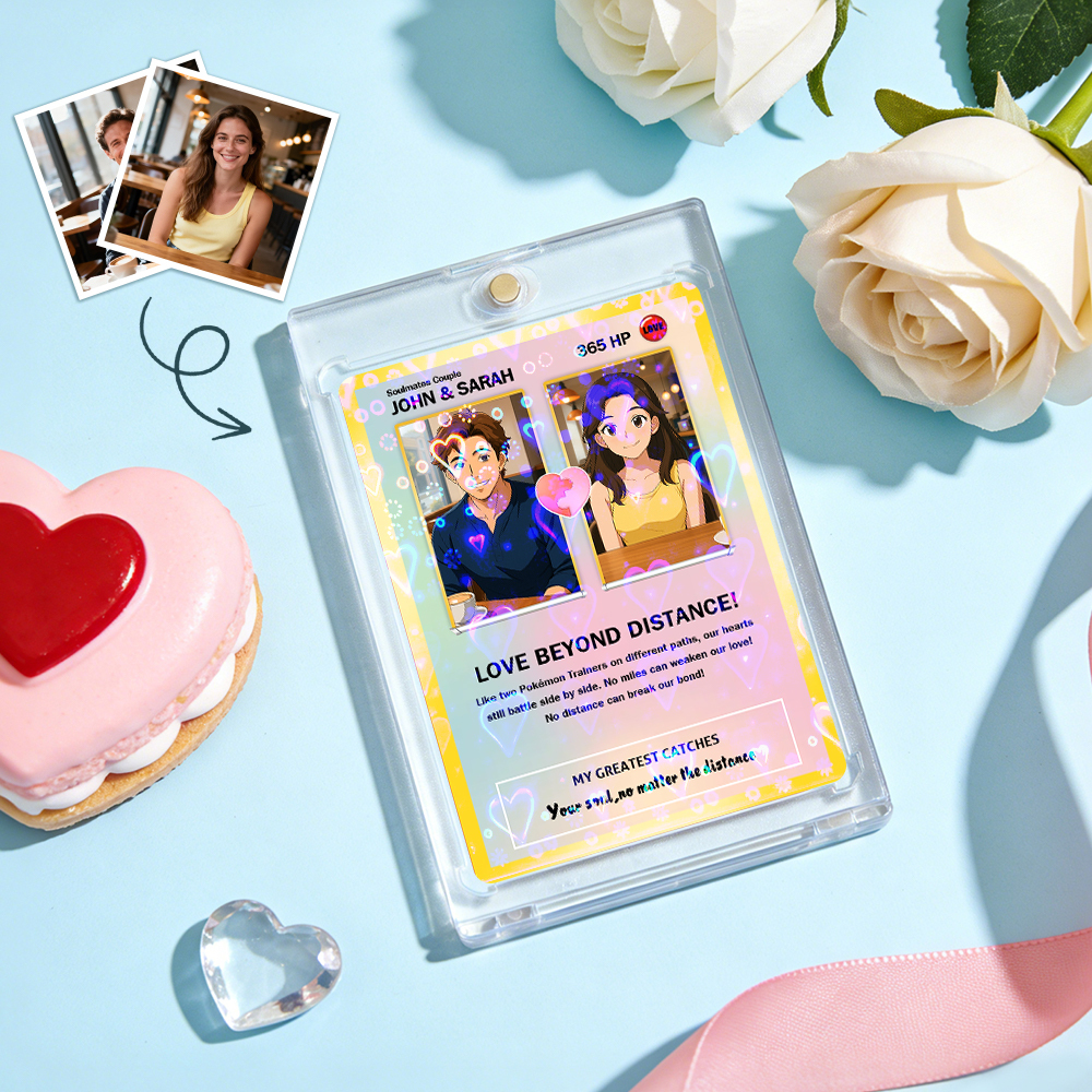 Custom Couple Card Romantic Anniversary Gift for Couple Unique Collectible Keepsake Couple Photo Puzzle Style Card - MyFaceSocksAU