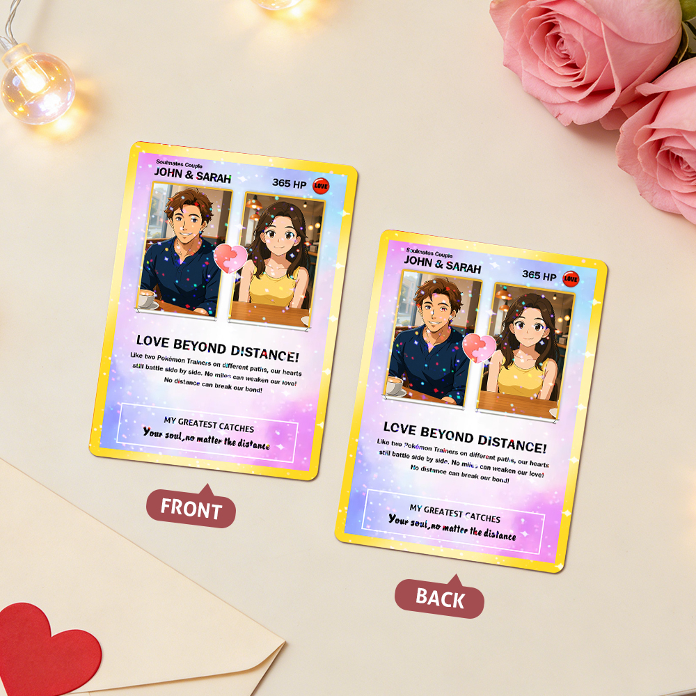 Custom Couple Card Romantic Anniversary Gift for Couple Unique Collectible Keepsake Couple Photo Puzzle Style Card - MyFaceSocksAU