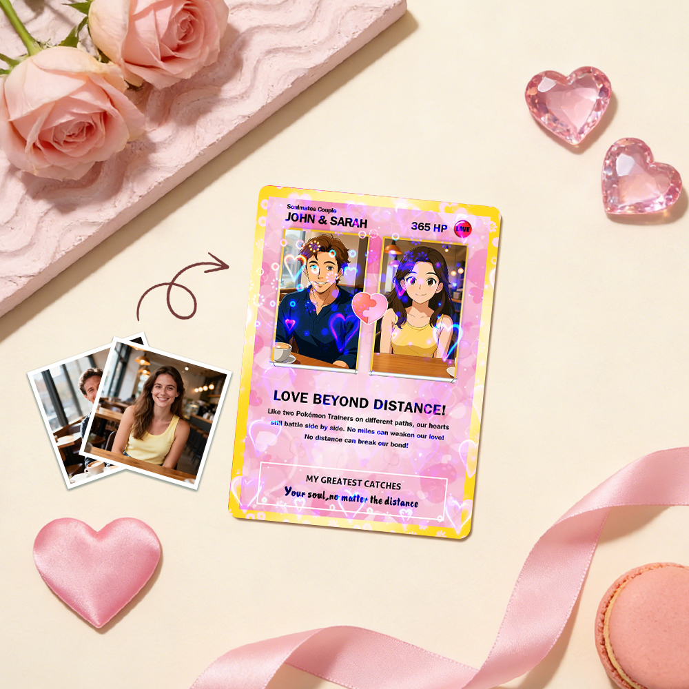 Custom Couple Card Romantic Anniversary Gift for Couple Unique Collectible Keepsake Couple Photo Puzzle Style Card - MyFaceSocksAU