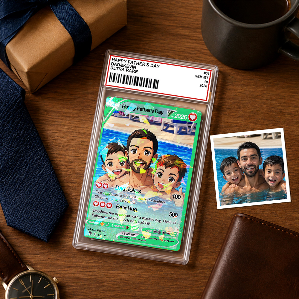Personalized Photo Anime Card For Father's Day - MyFaceSocksAU