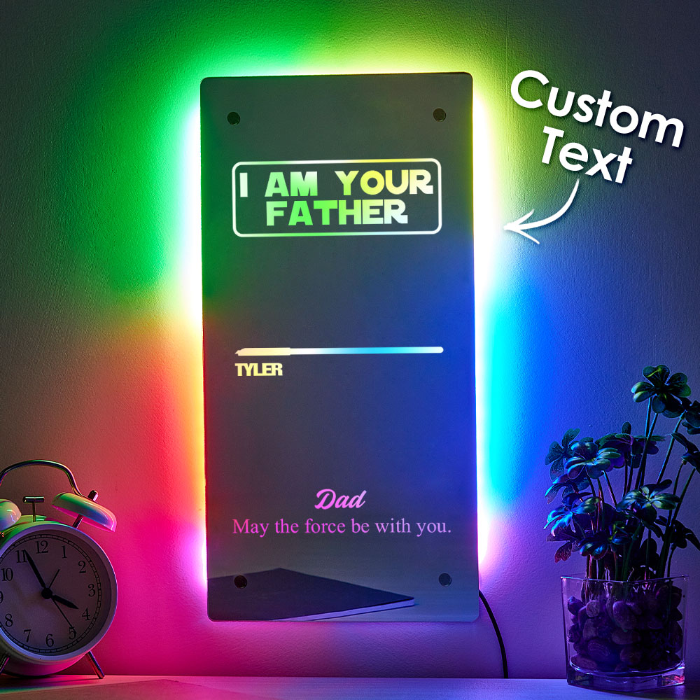 Father's Day I Am Their Father Lightsaber Mirror Lamp Gift for Dad