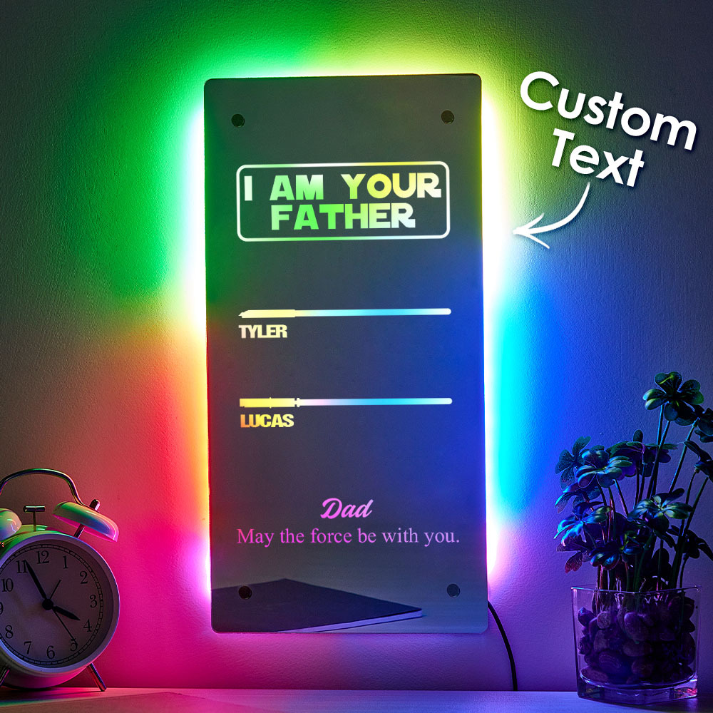 Father's Day I Am Their Father Lightsaber Mirror Lamp Gift for Dad - MyFaceSocksAU