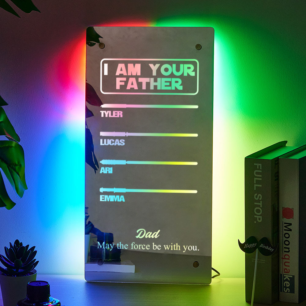 Father's Day I Am Their Father Lightsaber Mirror Lamp Gift for Dad - MyFaceSocksAU