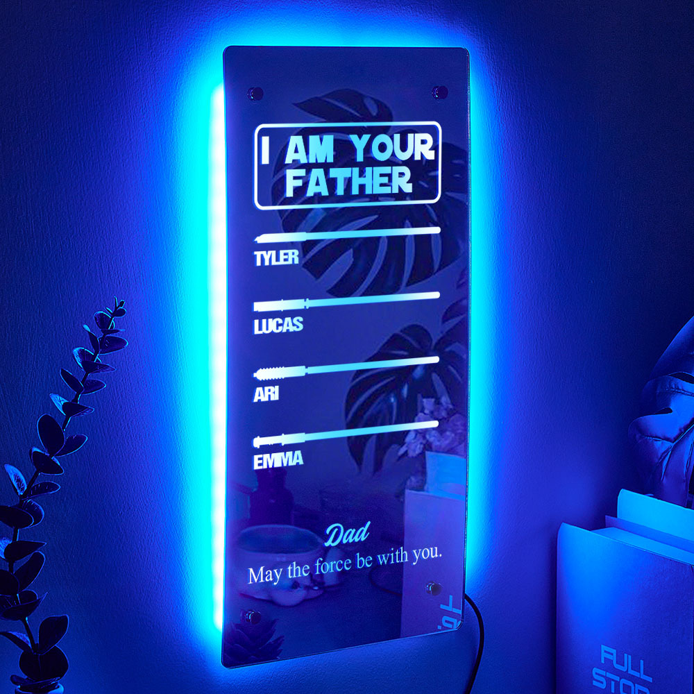 Father's Day I Am Their Father Lightsaber Mirror Lamp Gift for Dad - MyFaceSocksAU