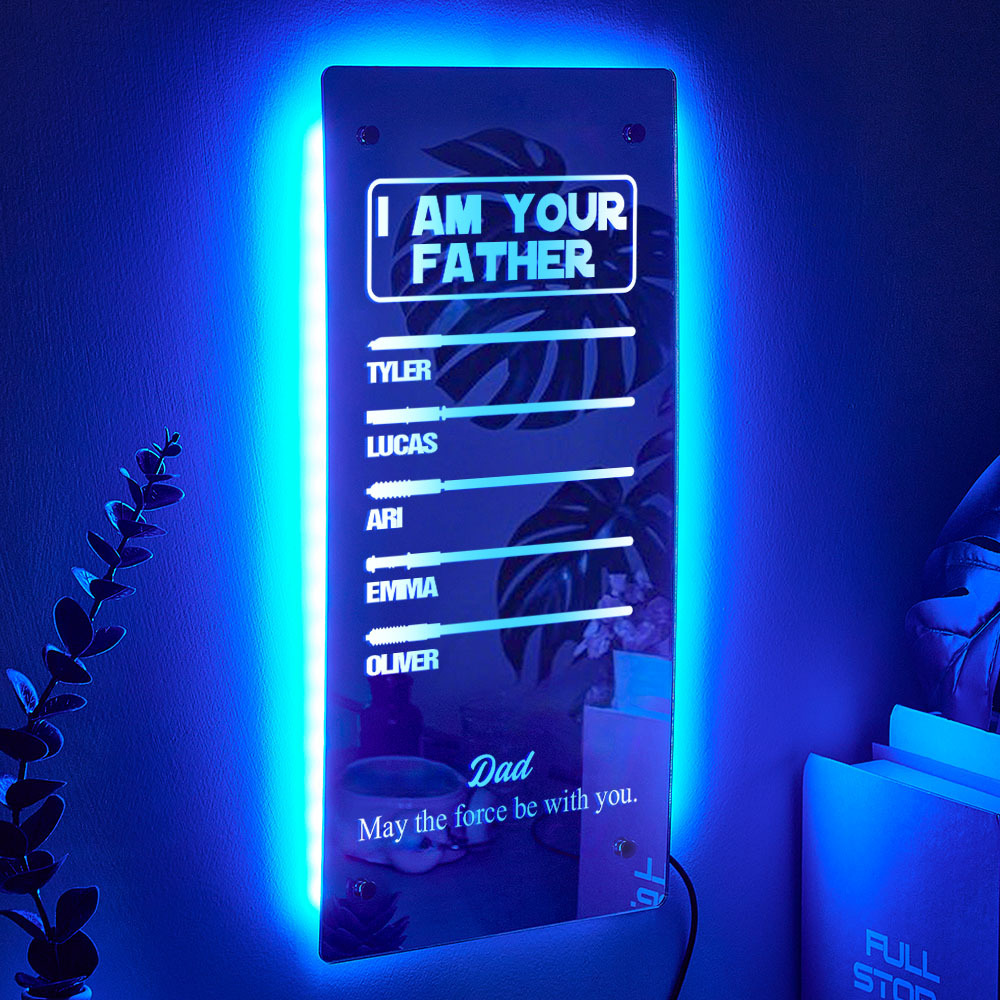 Father's Day I Am Their Father Lightsaber Mirror Lamp Gift for Dad - MyFaceSocksAU