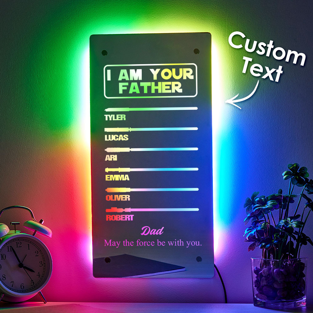 Father's Day I Am Their Father Lightsaber Mirror Lamp Gift for Dad - MyFaceSocksAU