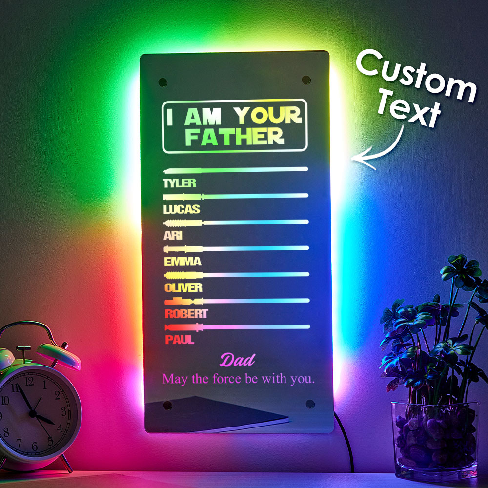 Father's Day I Am Their Father Lightsaber Mirror Lamp Gift for Dad - MyFaceSocksAU