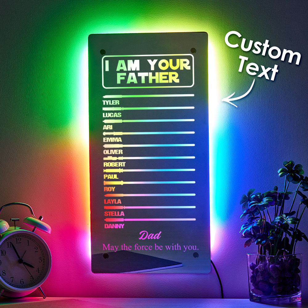 Father's Day I Am Their Father Lightsaber Mirror Lamp Gift for Dad - MyFaceSocksAU