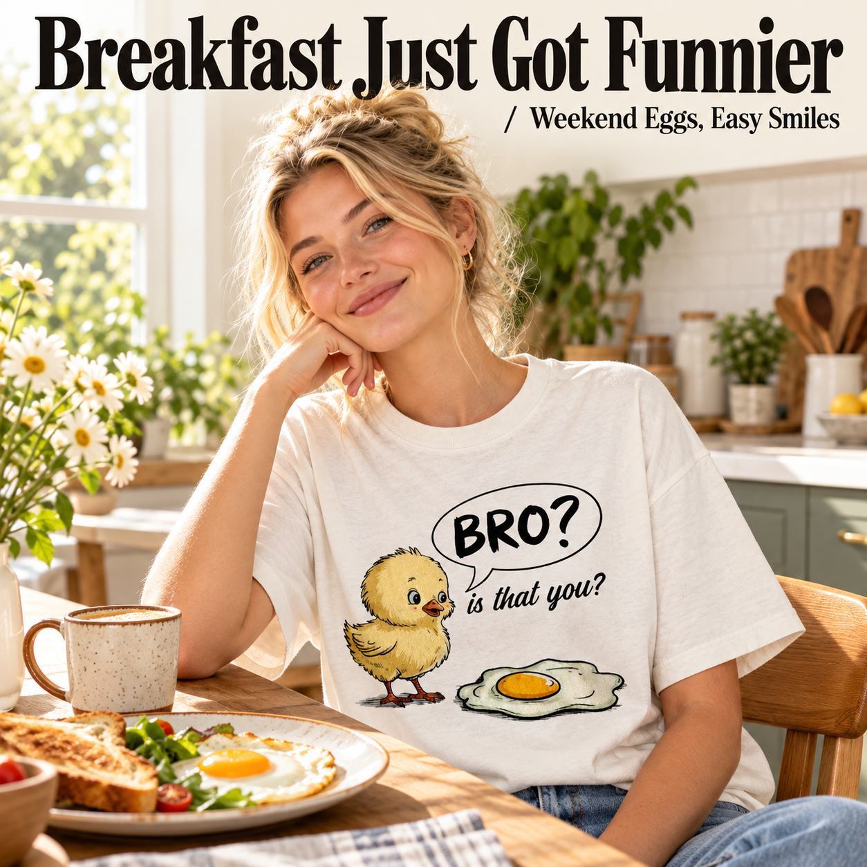 Funny Chick and Egg T-Shirt – Cute Chicken Graphic Tee, Humorous Farm Animal Shirt, Casual Gift for Chicken Lovers, Men and Women - MyFaceSocksAU