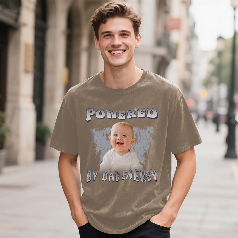 Custom Photo Vintage T-Shirt Vintage Graphic Tee Retro Washed Fathers Day Funny Pet Humor Gift Unisex 90s Photo Top - MyFaceSocksAU