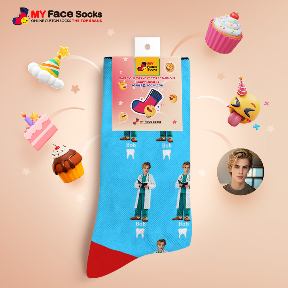 Custom Face Socks #BFF Add Multiple Photos Gift for Besties Personalized Face Socks - MyFaceSocksAU