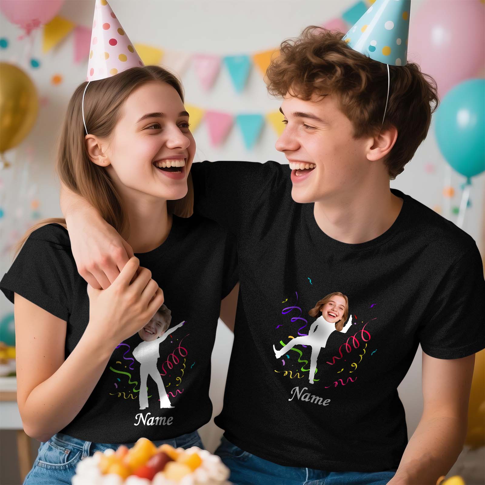 Custom Face Stick Figures Birthday Shirt Photo Shirt Birthday Party Group Shirt Funny Shirt Gift