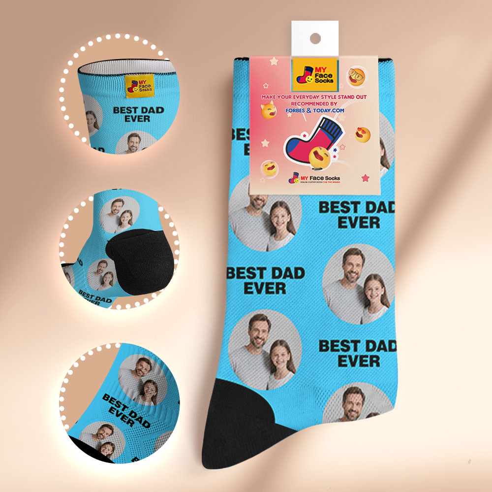 Custom Face Socks I Love Daddy Face Socks Photo Print Socks Colorful Dad Socks Personalized Fathers Day Gift - MyFaceSocksAU