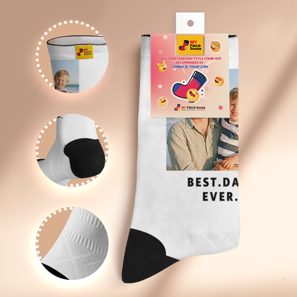 Custom Face Socks I Love Daddy Face Socks Photo Print Socks Colorful Dad Socks Personalized Fathers Day Gift - MyFaceSocksAU