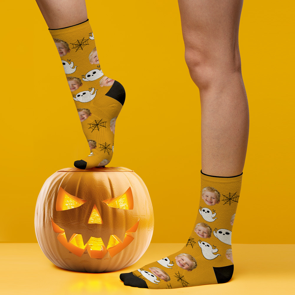 Funny Halloween Gift Personalized Photo Socks with Face Print - MyFaceSocksAU