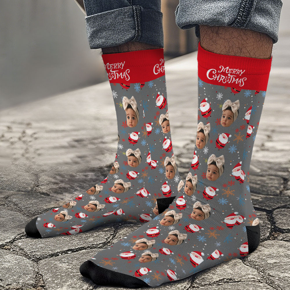 Custom Christmas Face Socks Personalized Funny Custom Designs Best Gift Idea - MyFaceSocksAU