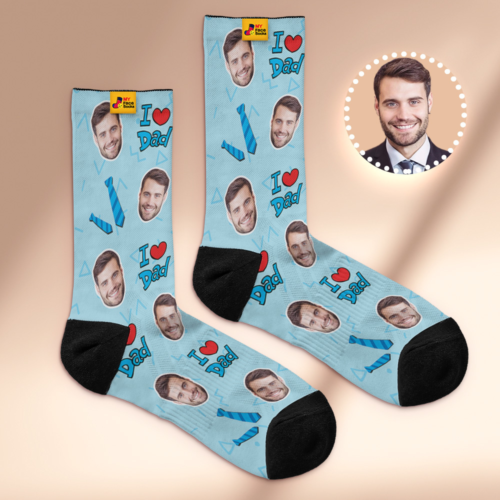 Custom Best Dad Ever Photo Print Socks Colorful  Dad Socks Personalized Custom Design Best Fathers Day Gift - MyFaceSocksAU