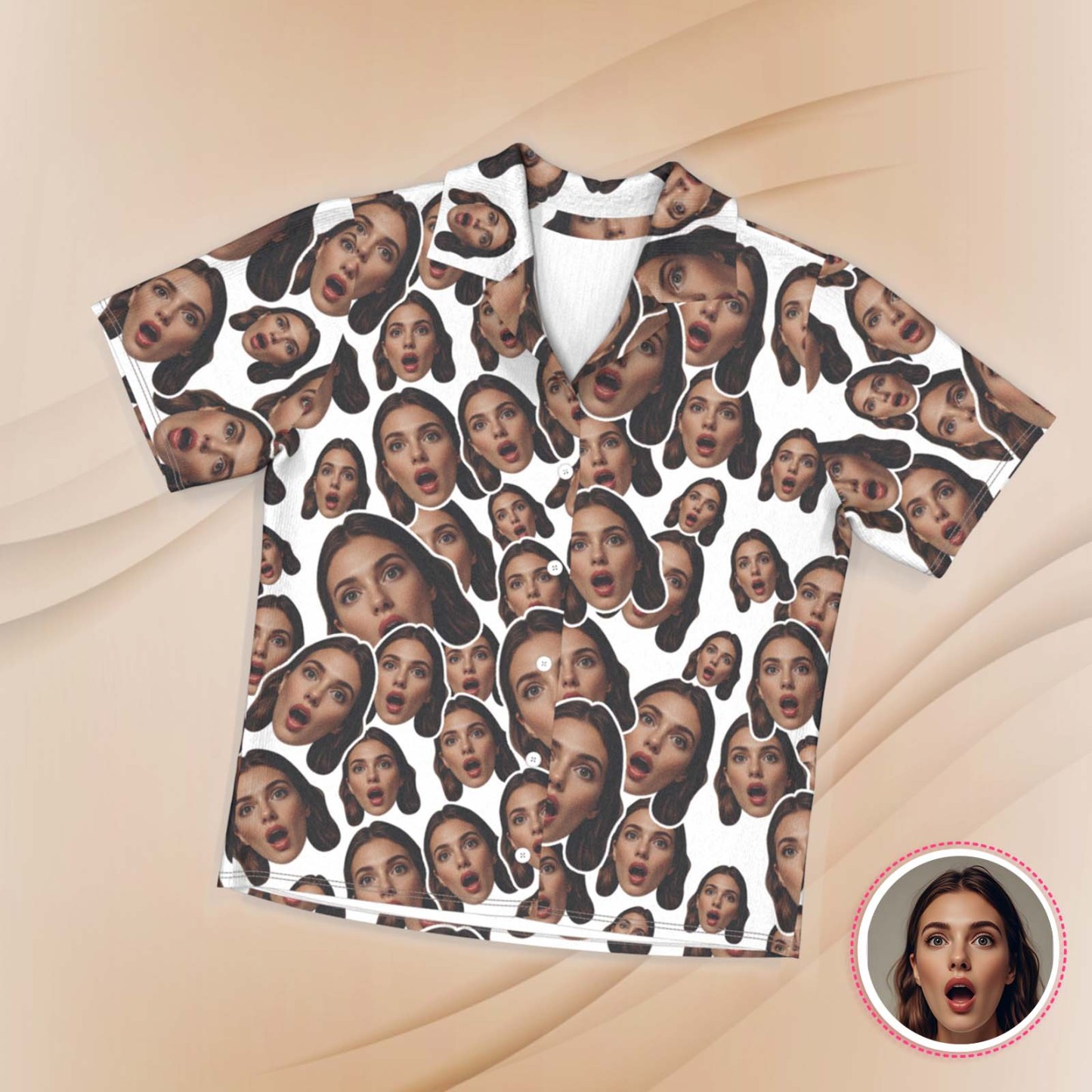 Custom Face Short Sleeved Pajamas Personalised White Sleepwear Love Gifts - MyFaceSocksAU