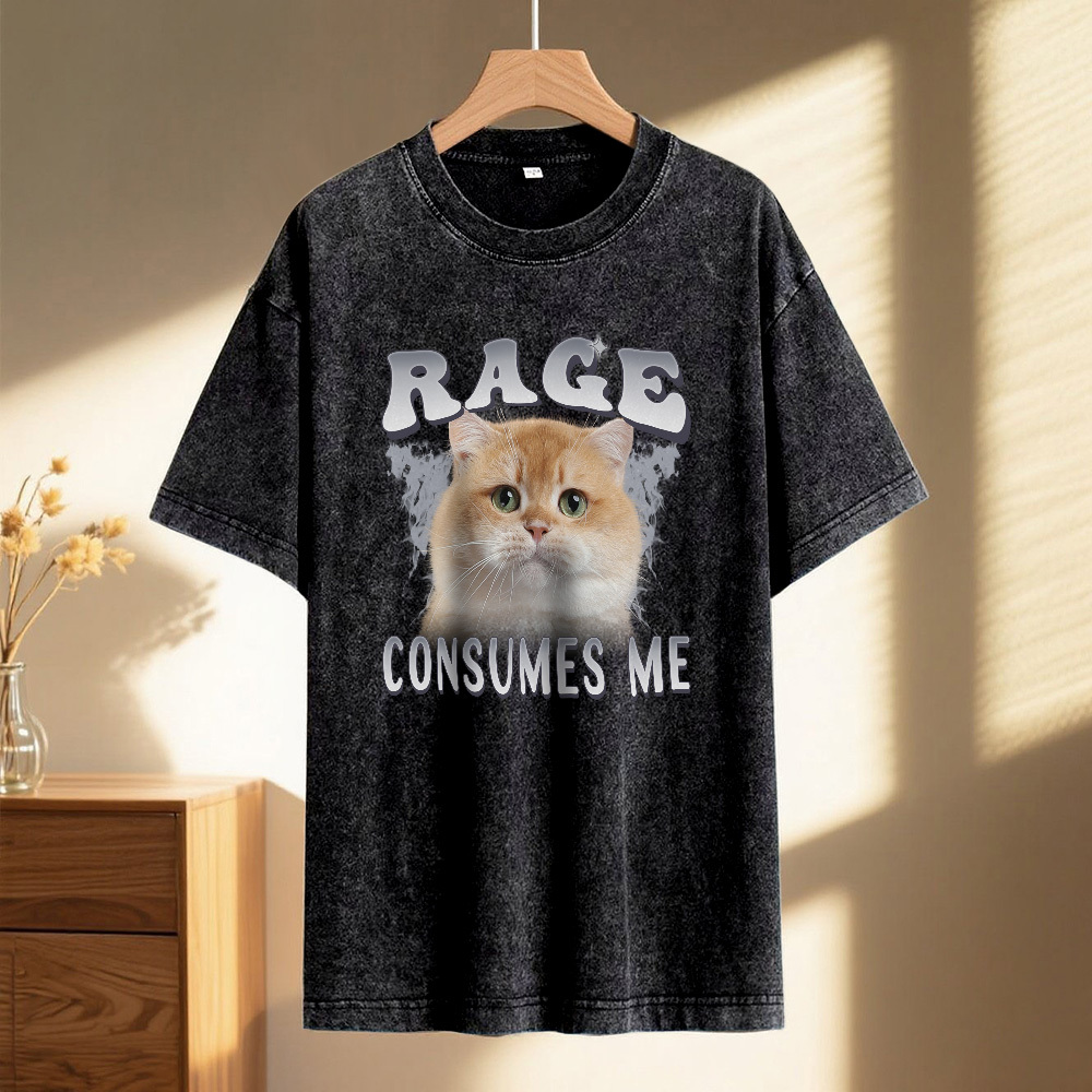 Custom Face Funny Cat Meme T-Shirt Vintage Graphic Tee with Your Photo and Text Retro 90s Style Cat Lover Shirt Unisex Pet - MyFaceSocksAU