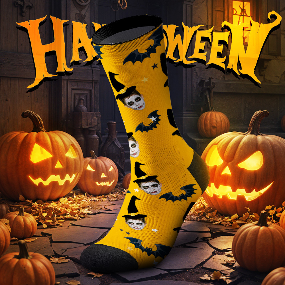 Custom Face Socks Personalized Halloween Photo Funny Socks Gift - MyFaceSocksAU