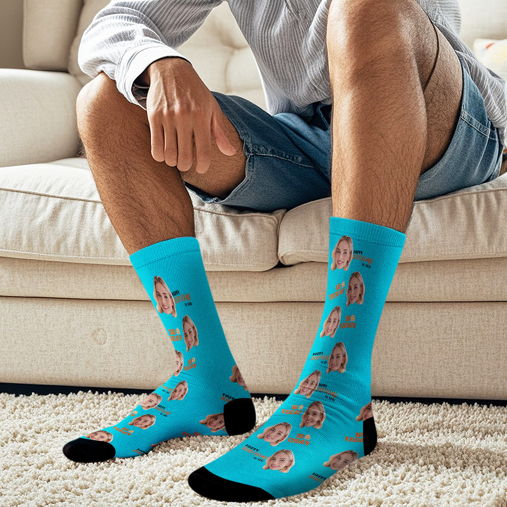 Custom Face Socks Age and Face Socks Birthday Gift Idea Happy Birthday To You - MyFaceSocksAU