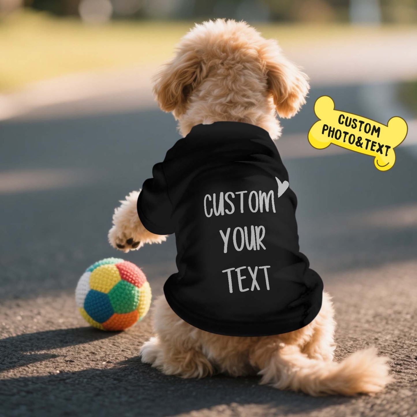 Personalized Photo and Text T-Shirt Dog Shirt Custom Pet Lover Shirt Gift - MyFaceSocksAU