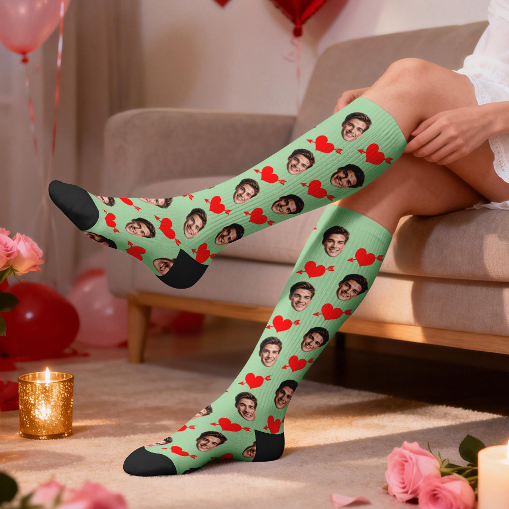 Custom Cute Pet Face Compression Socks Personalized Knee-High Socks with Photo Gift for Pet Lover - MyFaceSocksAU