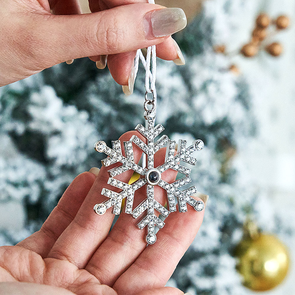 Personalized Projection Ornament Custom Photo Snowflake Christmas Ornament Gifts - MyFaceSocksAU