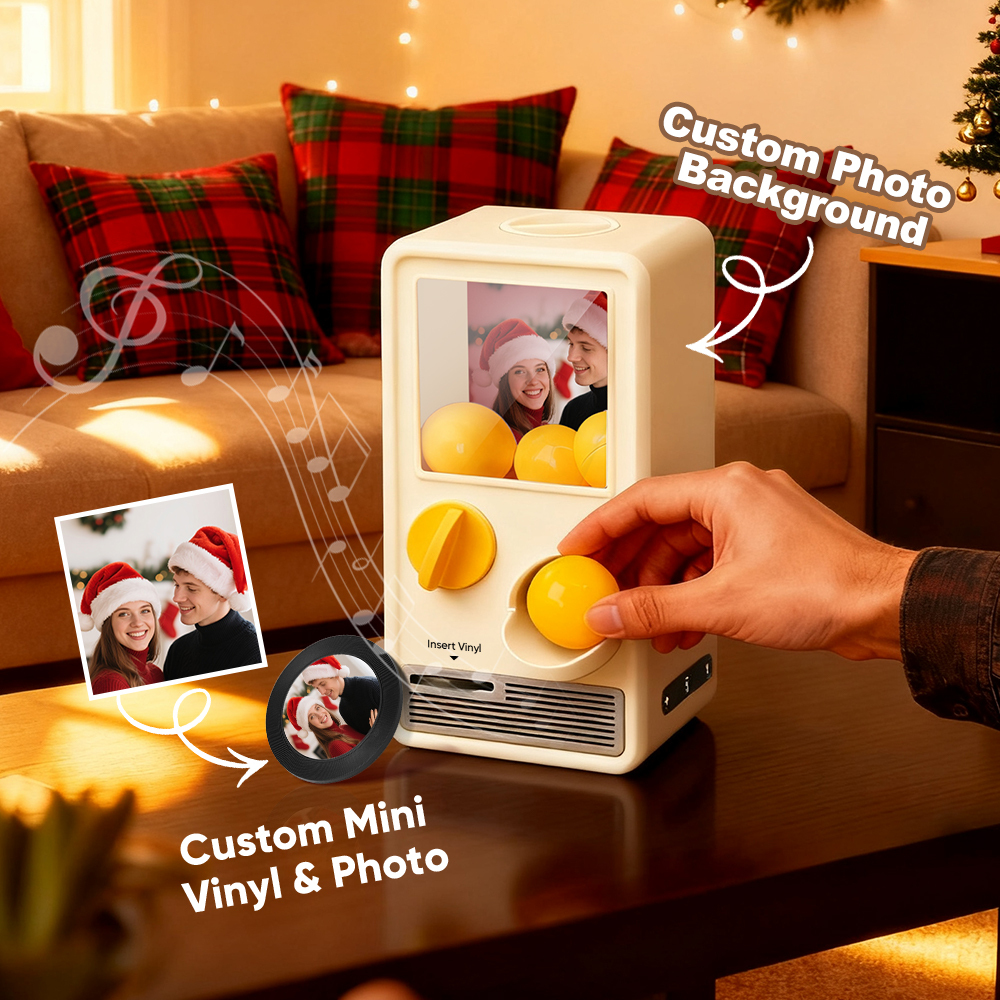 Personalized Music and Photo Music Gachapon Machine Custom Song Mini Record Box Retro Christmas Gifts for Her - MyFaceSocksAU