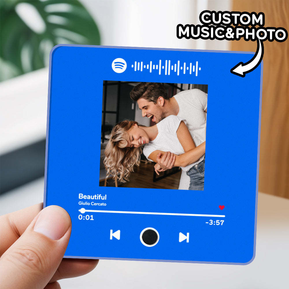 Personalized  Photo Album Fridge Magnet Music Wall Photo Sticker Music Movement That Can Be Played Without Cell Phone Music Fridge Magnet Pro Recording Newborns - MyFaceSocksAU