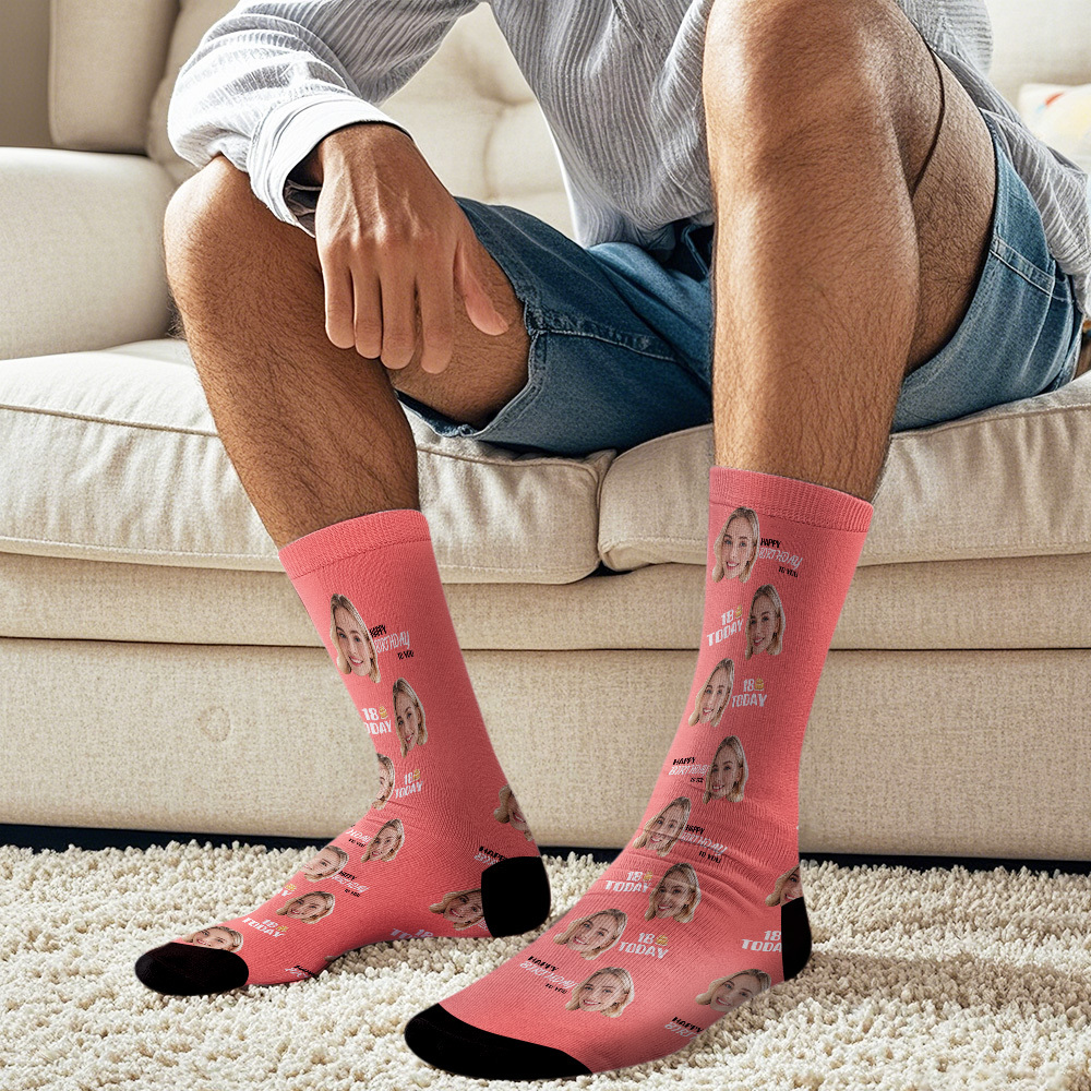 Custom Face Socks Age and Face Socks Birthday Gift Idea Happy Birthday To You - MyFaceSocksAU