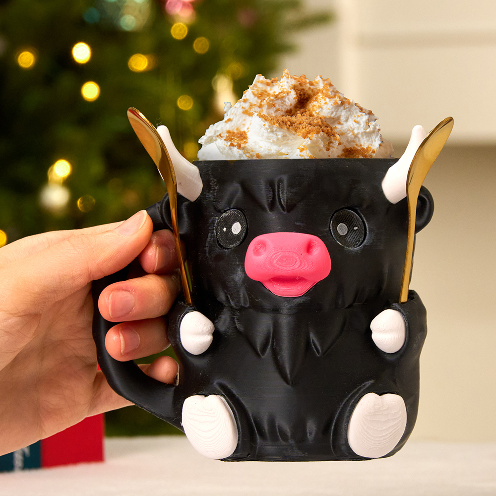 Christmas Gifts Cute Cow Style Ice Cream Pint Holder with Handle and Spoon – Reusable Antifreeze Cooler Sleeve for Ice Cream, Drinks, and Desserts – Funny Cow Gifts for Ice Cream Lovers - MyFaceSocksAU