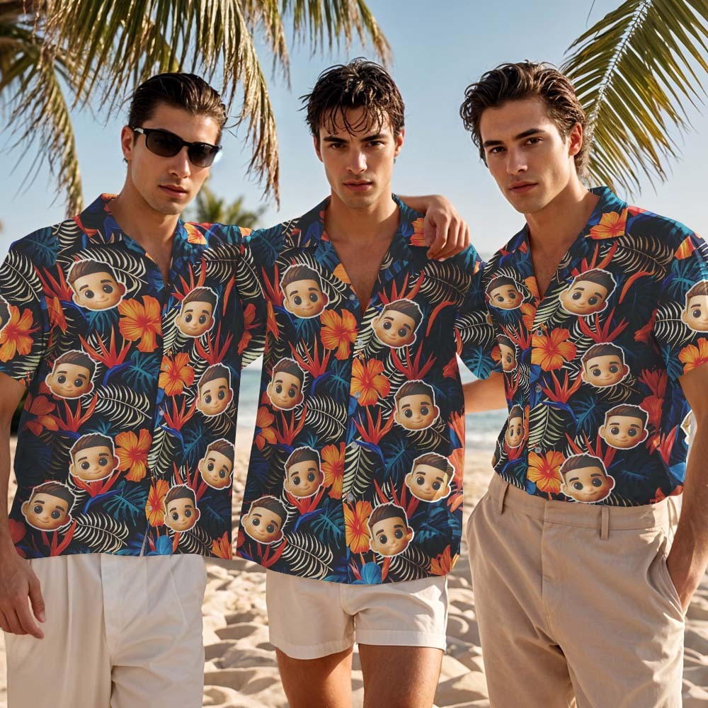 Custom Face Hawaiian Shirt Beer Cartoon Hawaiian Shirt Tropical Style Shirt - MyFaceSocksAU