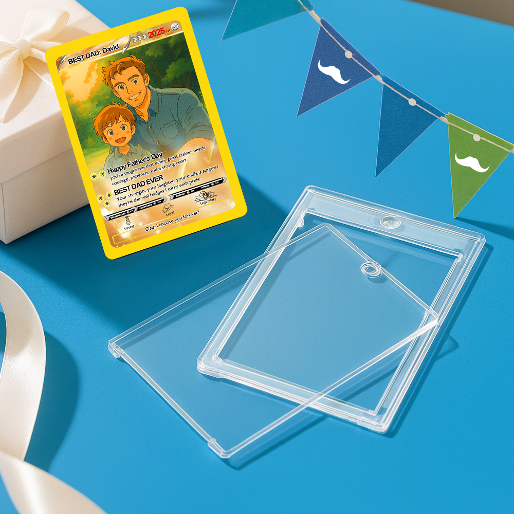 Personalized Poke Card Cartoon Photo Fathers Day Card Custom Text and Photo Poke Card Gift For Dad Poke Present - MyFaceSocksAU