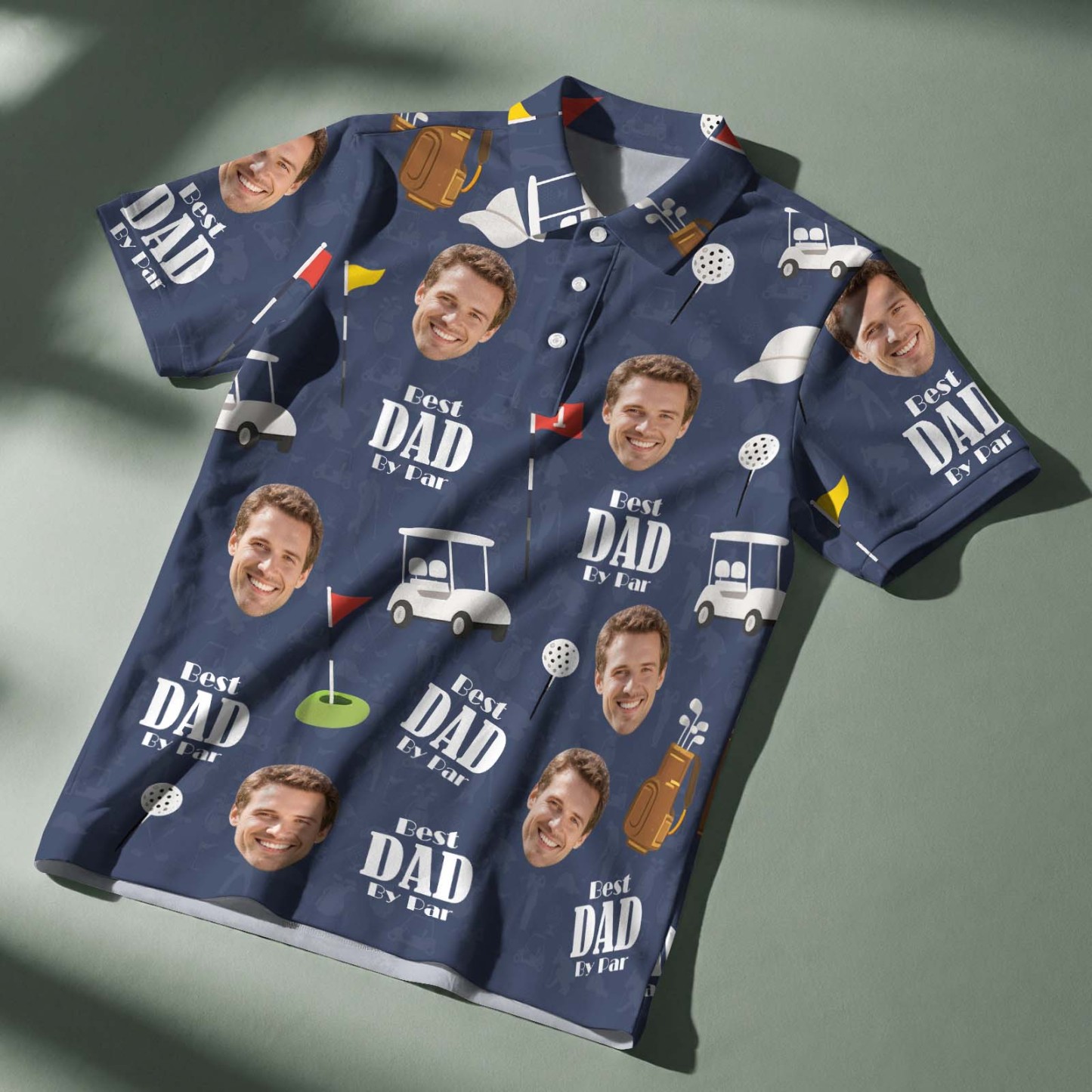 Custom Polo Shirt Personalized Sport Golf Polo Shirt Name And Photo Shirt - MyFaceSocksAU