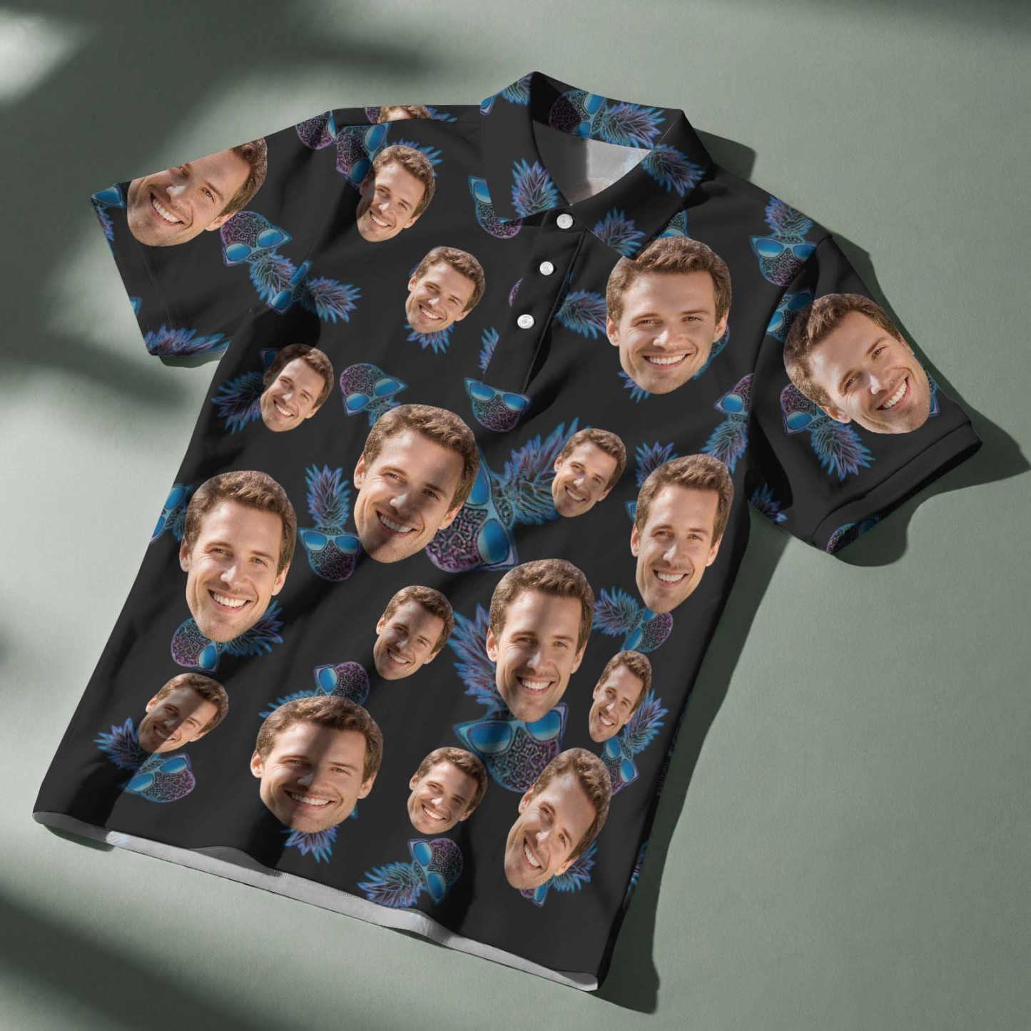 Custom Polo Shirt Personalized Sport Golf Polo Shirt Name And Photo Shirt - MyFaceSocksAU