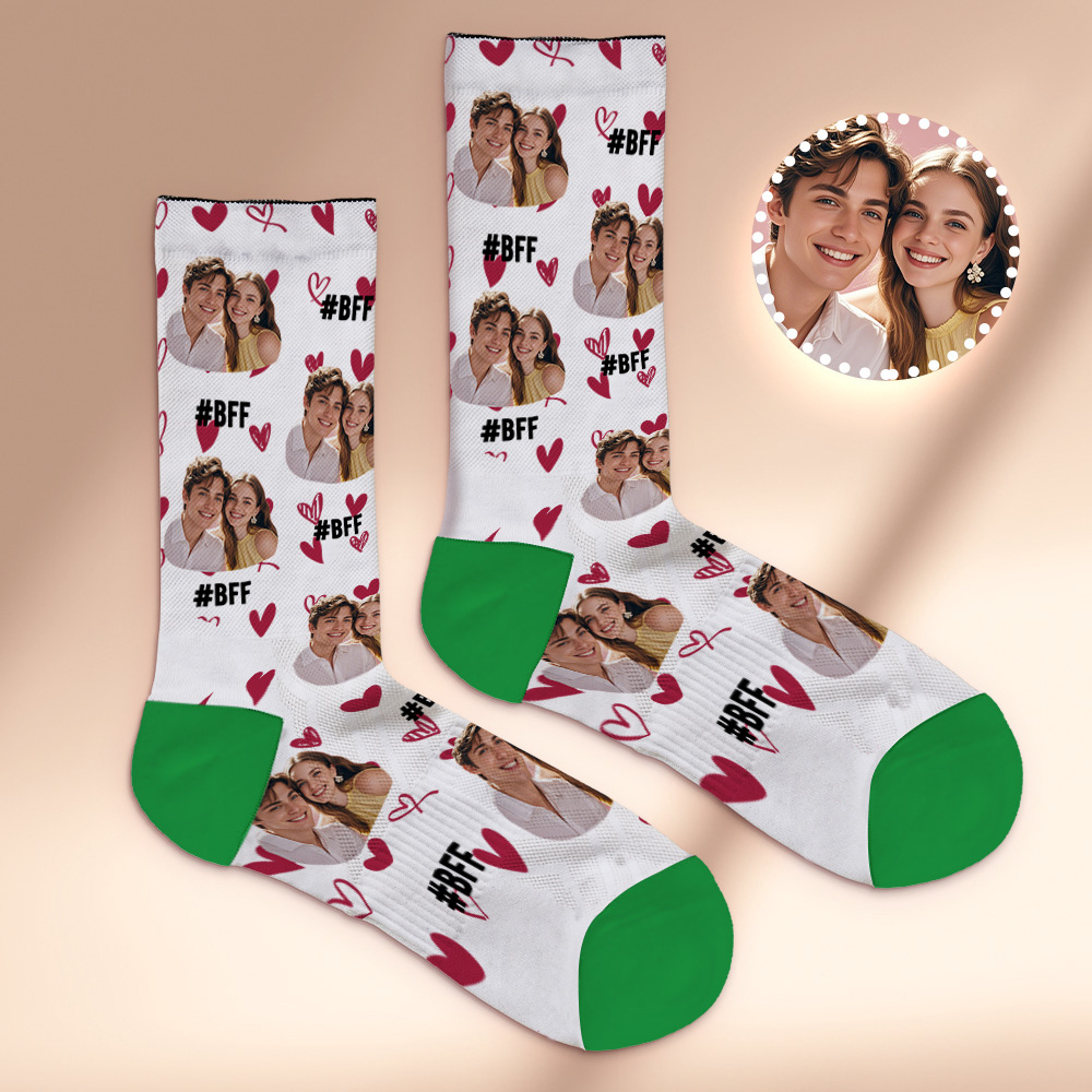 Personalized Couple Gift with Your Photo Custom Photo Socks for Wedding Anniversary or Engagement Gift - MyFaceSocksAU