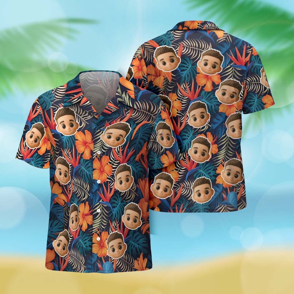 Custom Face Hawaiian Shirt Beer Cartoon Hawaiian Shirt Tropical Style Shirt - MyFaceSocksAU