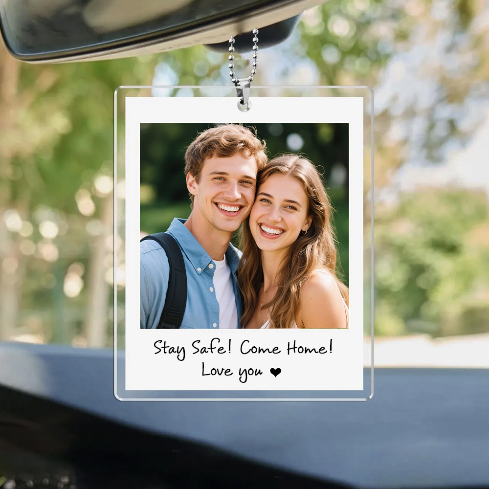 Custom Photo Car Visor Clip, Anniversary Day Gift For Couple, Drive Safe, Gift Drive Safe Sun Visor Clip, Car Accessories