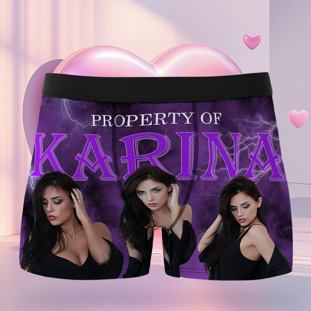 Custom Mens Vintage Photo Boxer Personalized Belt Color Face Boxers Valentines Day Underwear - MyFaceSocksAU