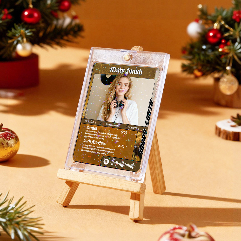 Personalized Music Trading Card for Couples Custom Acrylic Valentine Card Gift Idea Chrismtas Card Gift - MyFaceSocksAU