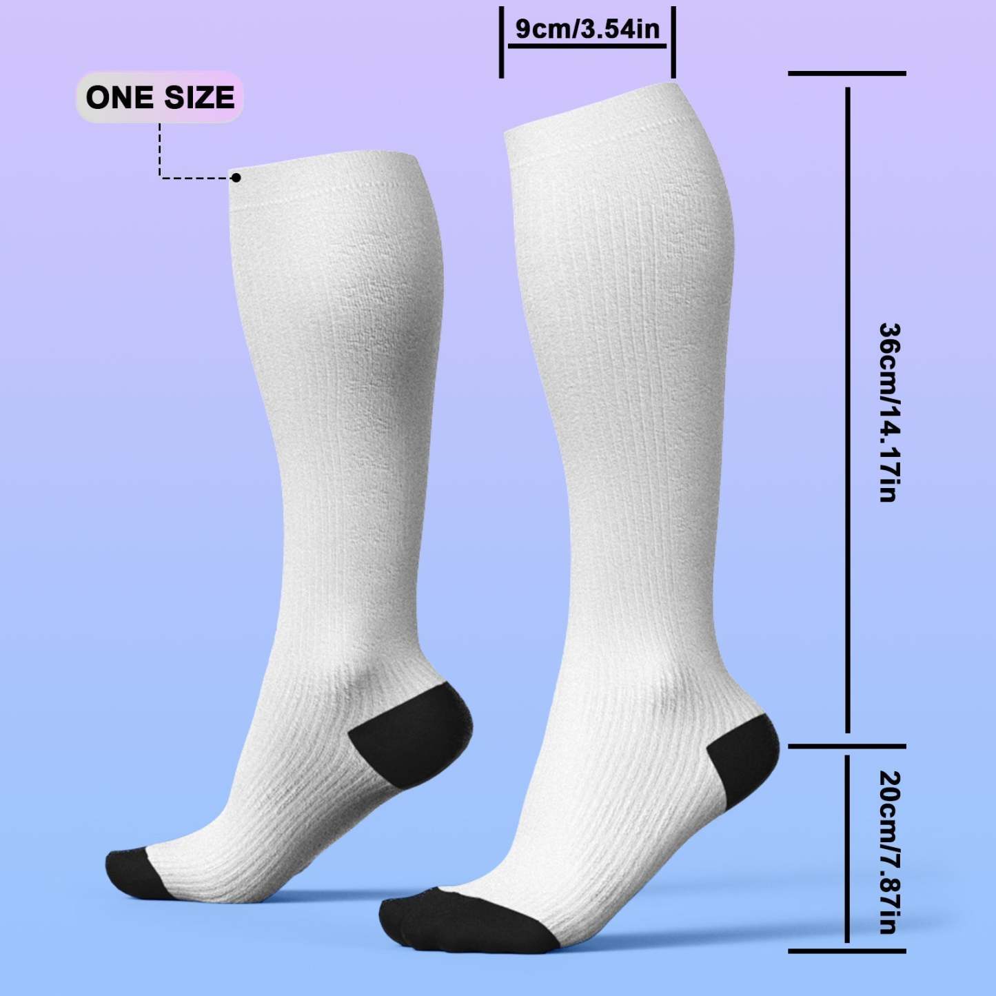 Custom Athletic Knee High Socks Blue High Socks Personalized Compression Socks Face and Text Knee High Socks - MyFaceSocksAU