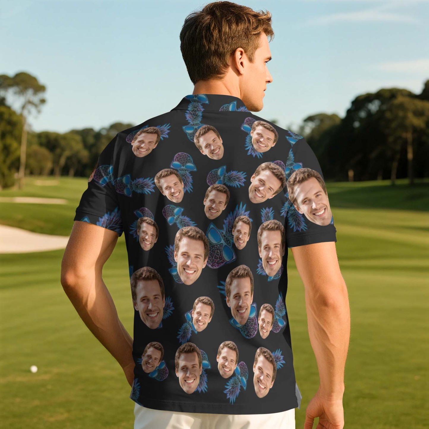 Custom Polo Shirt Personalized Sport Golf Polo Shirt Name And Photo Shirt - MyFaceSocksAU