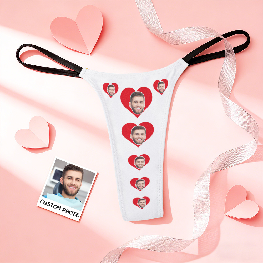 Custom Thongs Face Photo Panties Funny Underwear Briefs Kiss Me Love Thong Valentine's Gift - MyFaceSocksAU